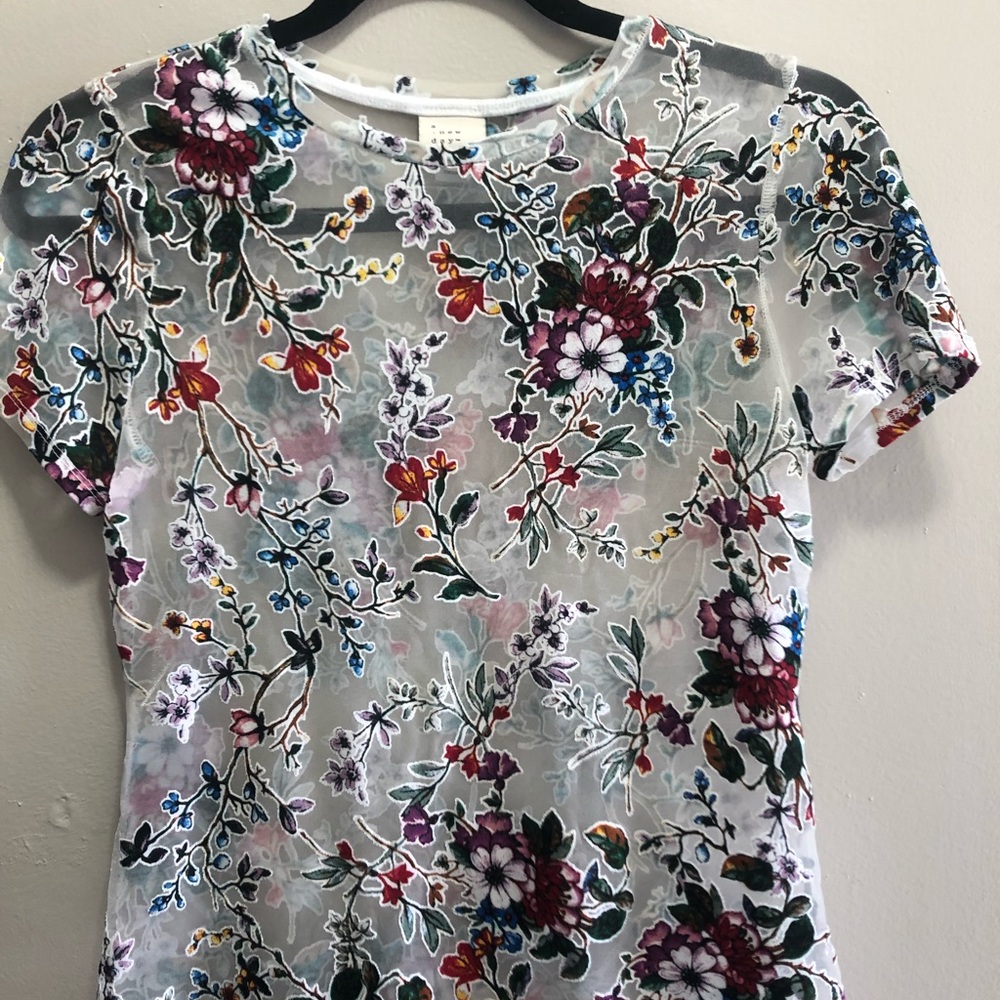 A New Day sheer floral blouse